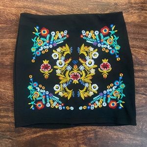 Shein embroidered mini skirt